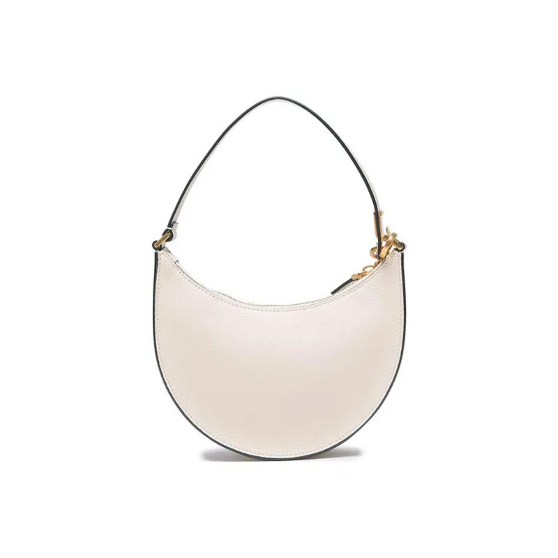 Valentino Vlogo Grain Calfskin HOBO Bag Handbag Mini Women's Light Ivory White-3