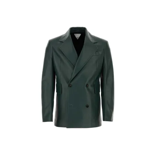 Bottega Veneta Leather Jackets Men Green