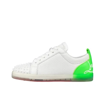 CL LUBOTING Low Top Stylish Skateboarding Shoes Men's White Green