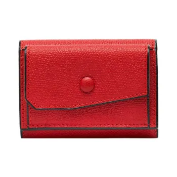 Valextra Calfskin Coin Purse Trumpets Women's Red