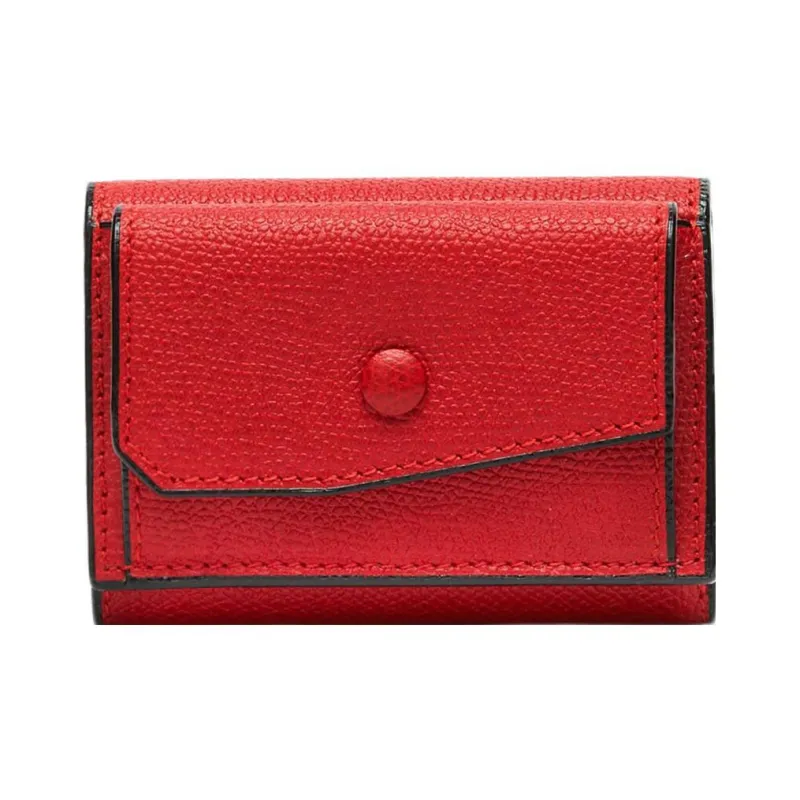Valextra Calfskin Coin Purse Trumpets Women's Red-0