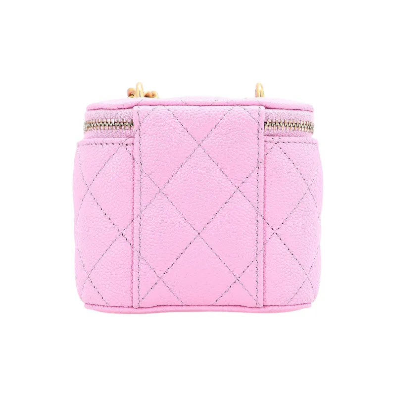 CHANEL 23P SS Grain Embossed Cow Leather Box Bag, Handheld Bag, Shoulder Bag, Crossbody Bag Trumpets Women's Pink-2