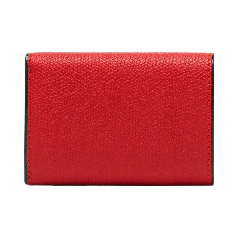 Valextra Calfskin Coin Purse Trumpets Women's Red-1