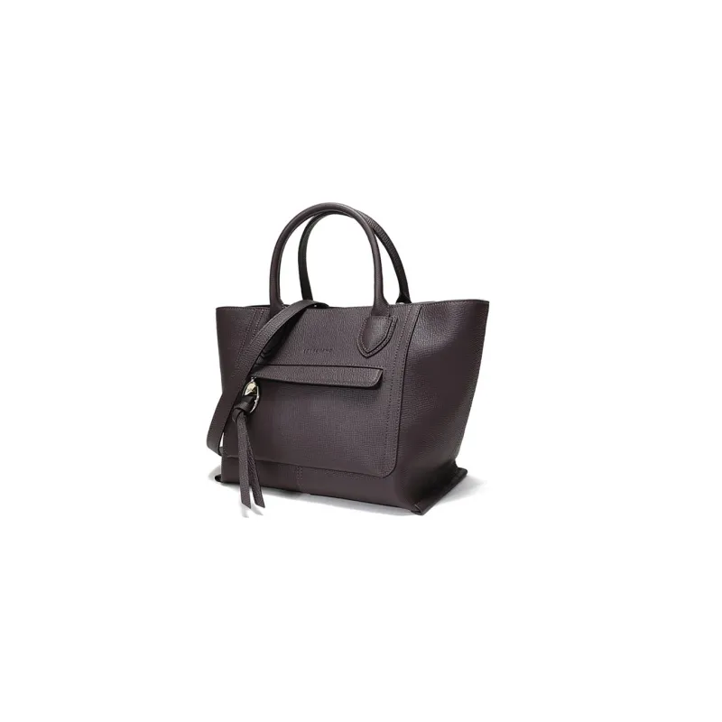 LONGCHAMP Mailbo Cow Leather Handbag Crossbody Bag Shoulder Bag Medium Size Women's Brown Purple-1