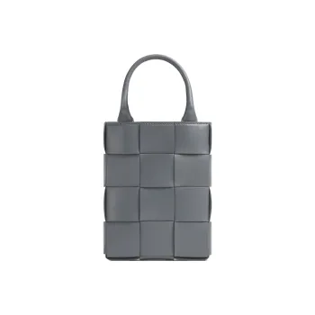 Bottega Veneta Cow Leather Tote Bag Shopping Bag Handbag Mini Men's Gray