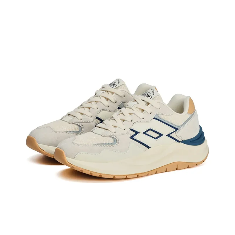 LOTTO Startled Tiger Anti Slip Wear Resistant Moisture Wicking Coverage Support Low Top Casual Shoes Men's Ecru-2