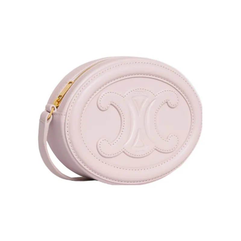 CELINE Triomphe Smooth Cow Leather Mooncake Bag Wallet Shoulder Bag Crossbody Bag Regular Women's Pink-1