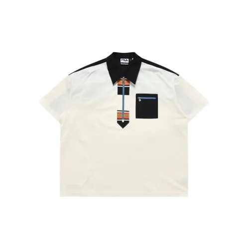 Facetasm X FILA FUSION Polo Shirts Men Malted Milk White