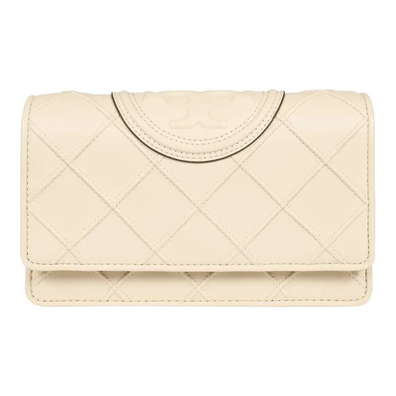 TORY BURCH Fleming Chain Wallet New Cream-2