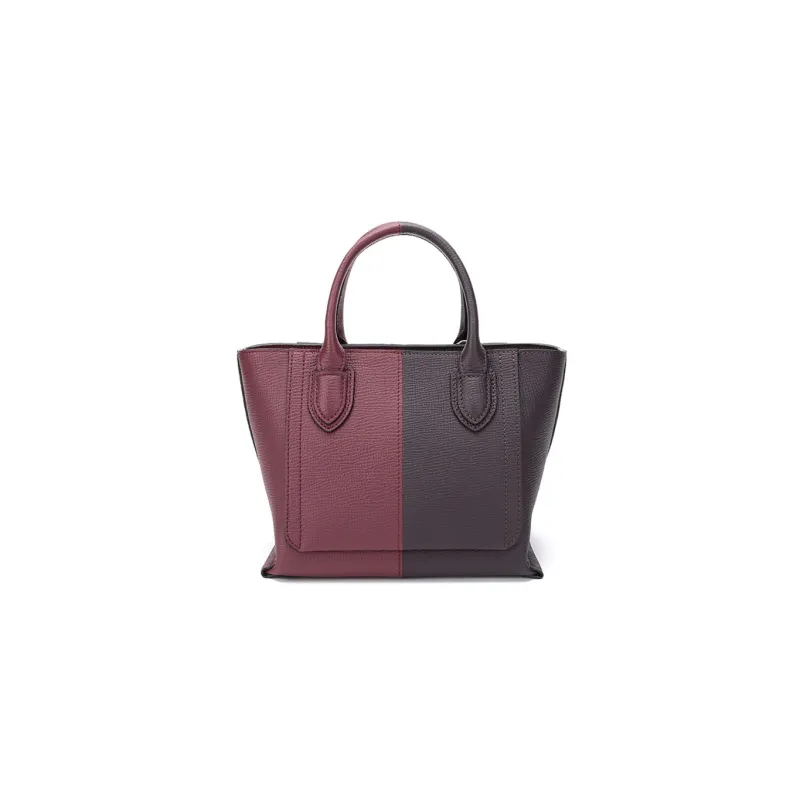 LONGCHAMP Mailbo Cow Leather Handbag Small Size Women's Fuchsia/Dark Red-3