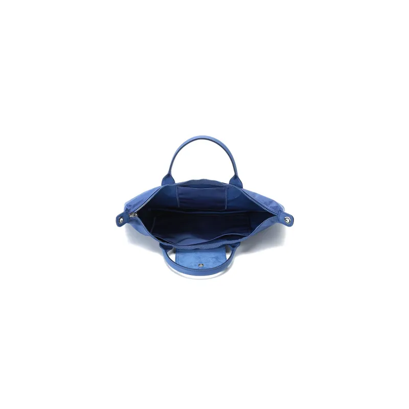 LONGCHAMP Le Pliage Canvas With Leather Dumpling Bag Handbag Shoulder Bag Crossbody Bag Medium Size Women's Blue-5