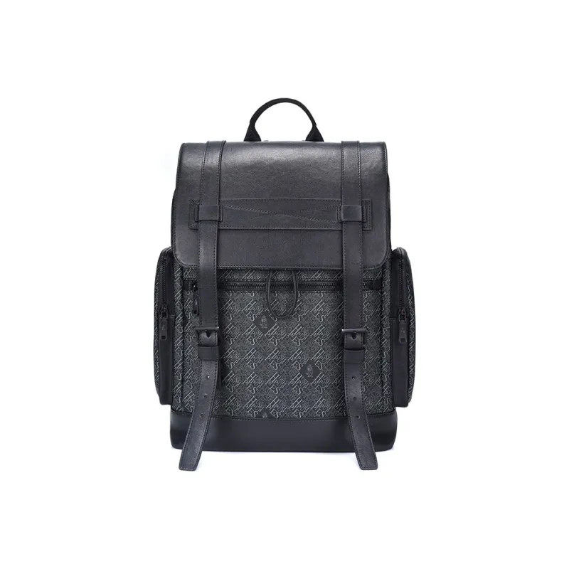 Hush Puppies Top Grain Cow Leather Backpack Tubas Men's Gray-0