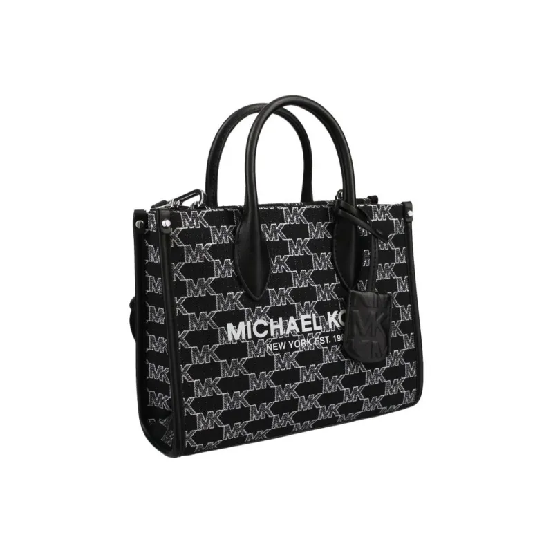 MICHAEL KORS Mirella Artificial Leather Crossbody Bag, Handbag Trumpets Women's Black/Silver-1