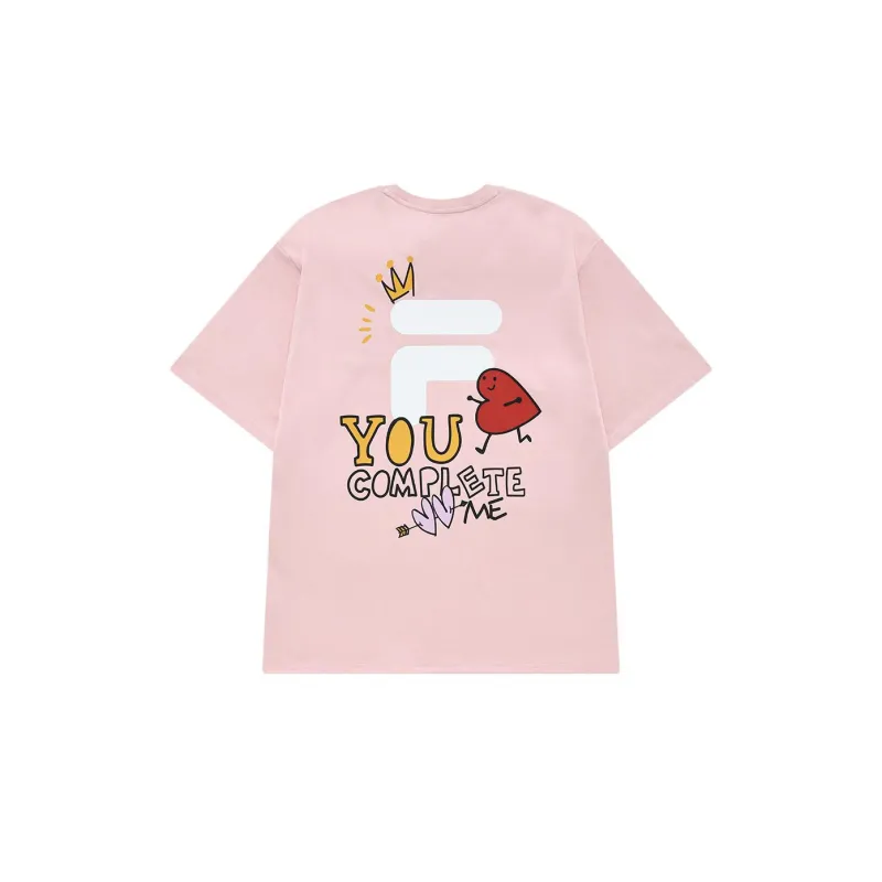 FILA FUSION T Shirt Unisex Youth Pink-1