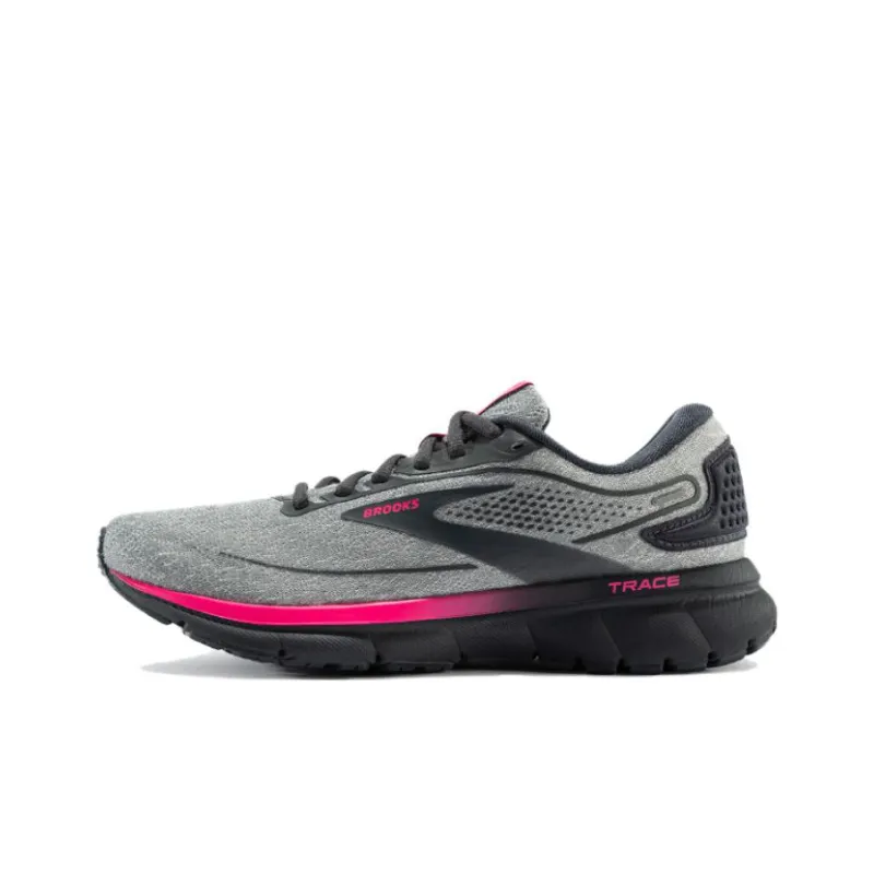 Brooks Trace 2 Anti Slip Wear Resistant Low Top Running Shoes Women's Gray Pink-0
