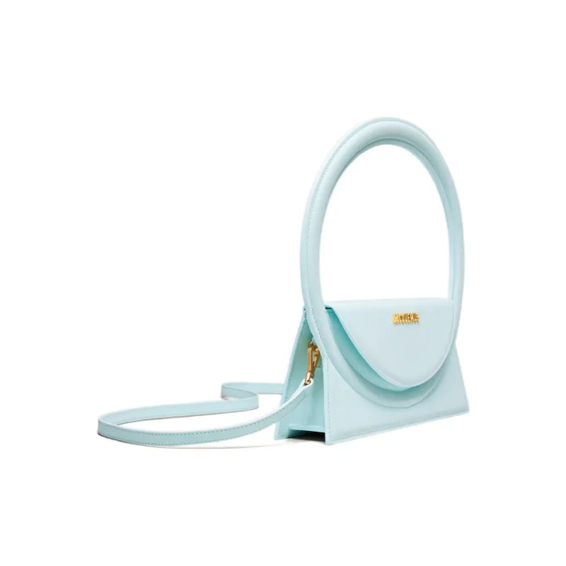 Jacquemus Le Sac Rond Cow Leather Shoulder Bag Crossbody Bag Handbag Women's Light Blue-1
