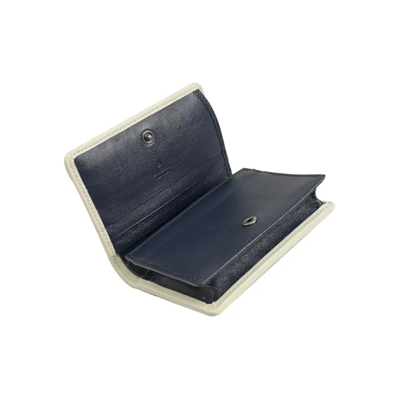 GUCCI GG Marmont Leather Card Holder Wallet Women's Blue/White-4
