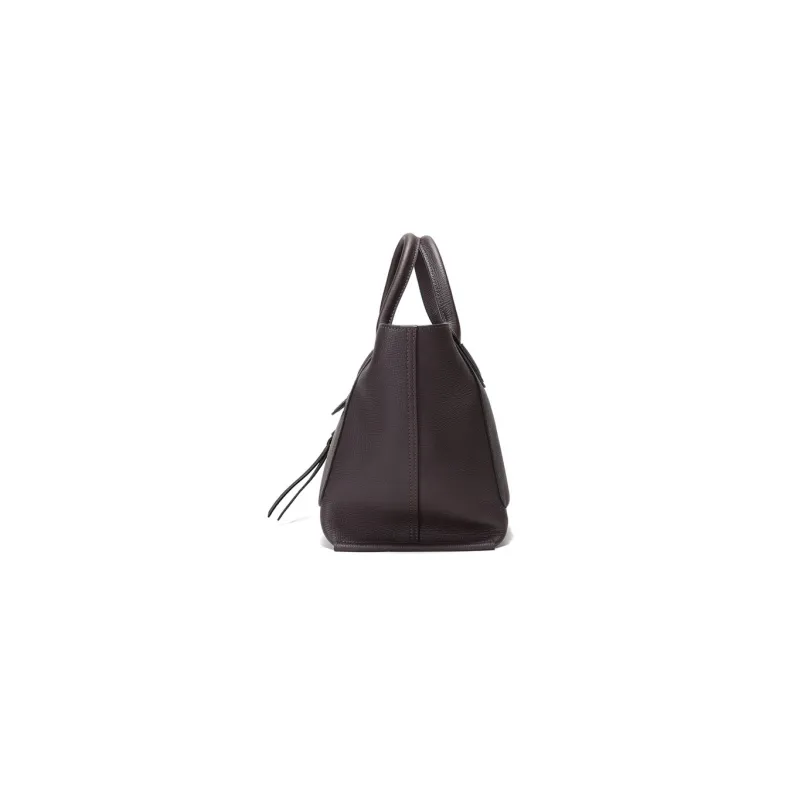 LONGCHAMP Mailbo Cow Leather Handbag Crossbody Bag Shoulder Bag Medium Size Women's Brown Purple-2
