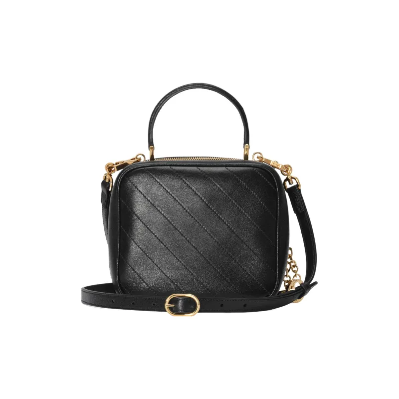 GUCCI Blondie Leather Shoulder Bag Crossbody Bag Handbag Women's Black-2