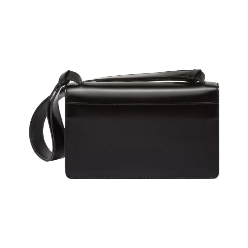 PRADA Brushed Leather Shoulder Bag Crossbody Bag Women's Black-1
