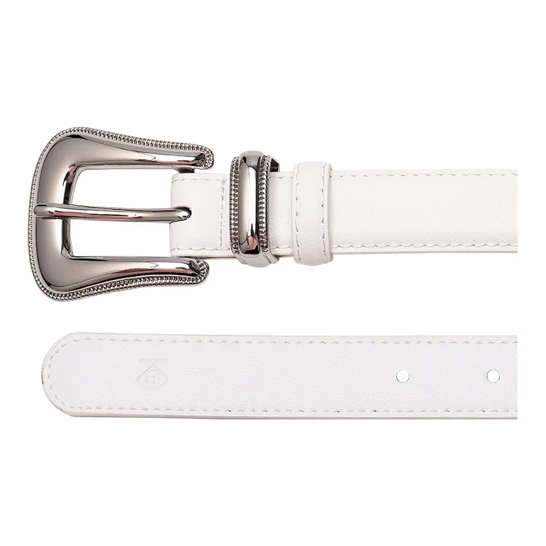 NINE NAIL 9 Section Vintage Trendy Versatile Pin Buckle Cow Leather Genuine Leather Women's Belt Women's Width  2.5cm-7