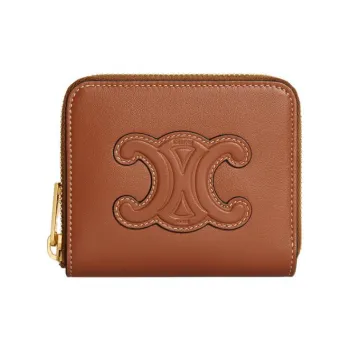 CELINE Smooth Calf Leather Wallet Women's Brown