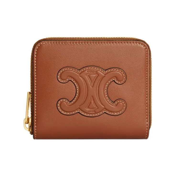 CELINE Smooth Calf Leather Wallet Women's Brown-0