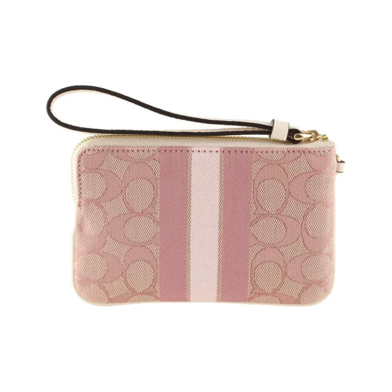 COACH Boxed Fabric With Leather Wrist Bag Clutch Gift Box Set Small Size Women's Cherry Blossom Pink-3