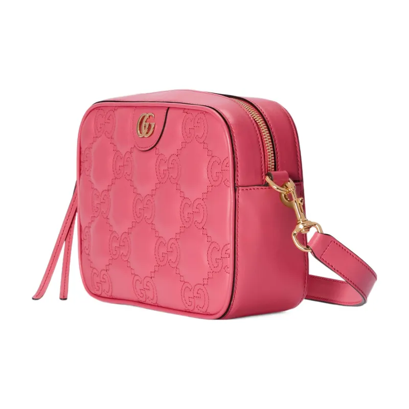 GUCCI GG Matelassé Leather Shoulder Bag, Handbag, Crossbody Bag Trumpets Women's Pink-1