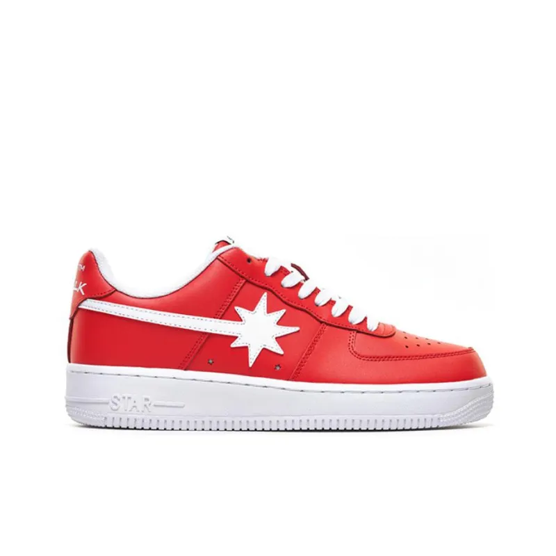 Starwalk Soldier Anti Slip And Wear Resistant Lightweight Low Top Skateboard Shoes Unisex Red White-1