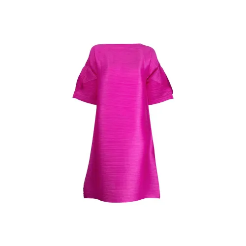 PLEATS PLEASE ISSEY MIYAKE Short-Sleeved Dresses Women's Rose