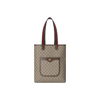 GUCCI Ophidia Canvas With Leather Tote Bag Shopping Bag Shoulder Bag Handbag Small Size Men's Brown