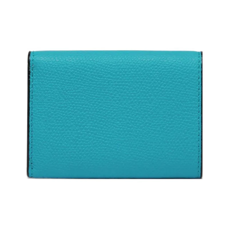 Valextra Calfskin Coin Purse Trumpets Women's Blue-1