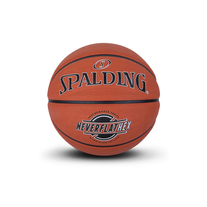 SPALDING NEVERFLAT Series Rubber Basketball Red Brown Size 7 Training Unisex-4