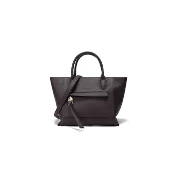 LONGCHAMP Mailbo Cow Leather Handbag Crossbody Bag Shoulder Bag Medium Size Women's Brown Purple