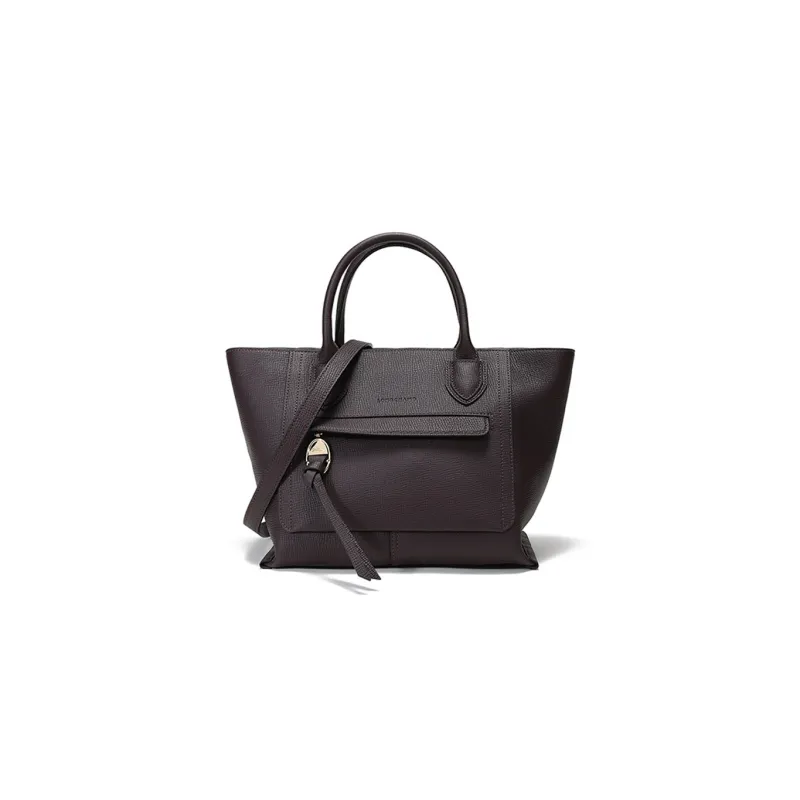 LONGCHAMP Mailbo Cow Leather Handbag Crossbody Bag Shoulder Bag Medium Size Women's Brown Purple-0