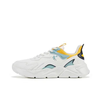 QIAODAN Low Top Running Shoes Men's White Blue Yellow