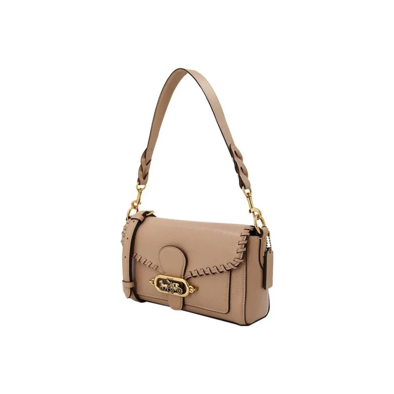 COACH Jade Leather Shoulder Bag Crossbody Bag Handbag Medium Size Women's Milk Tea Beige-1