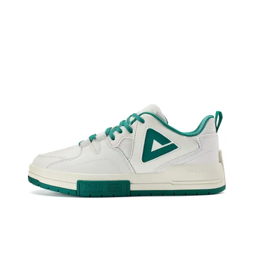 PEAK Skateboard Shoes Women's Low-Top Off White/New Green