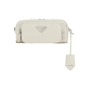 PRADA Nappa Leather Crossbody Bag Shoulder Bag Women's White