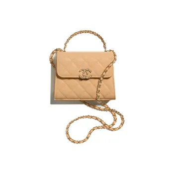 CHANEL 23P SS Cow Leather Flap Bag, Shoulder Bag, Crossbody Bag, Handbag Women's Caramel