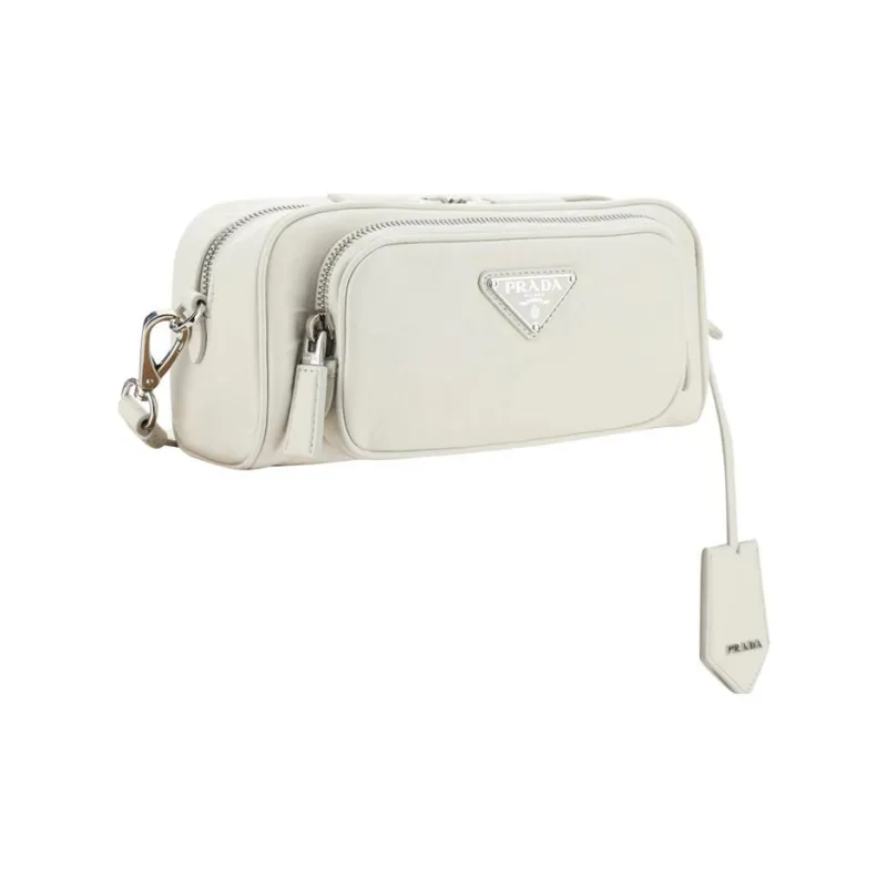 PRADA Nappa Leather Crossbody Bag Shoulder Bag Women's White-1
