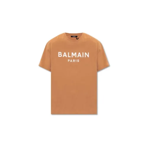 BALMAIN T-Shirts Men Earth Yellow