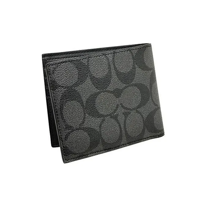 COACH 3 IN 1 Wallet Artificial Leather Card Holder Wallet Women's Black-4