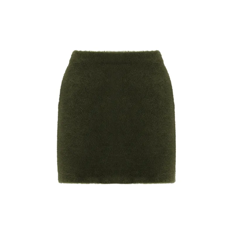 AZEPAM Casual Short Skirts Women's Olive Green-1