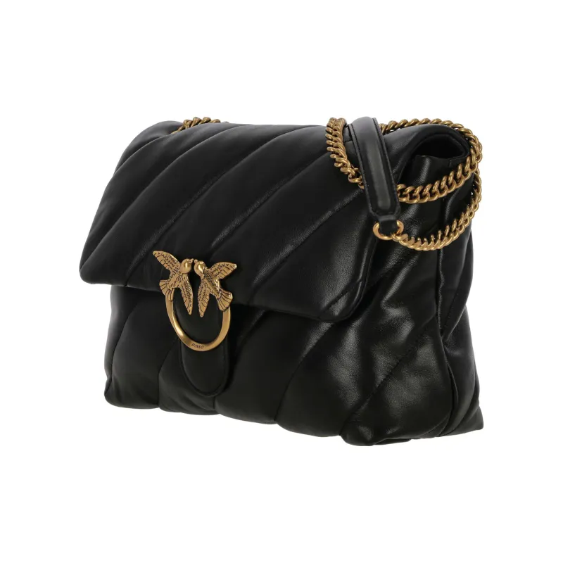 PINKO Cow Leather Square Bag Shoulder Bag Women's Black-1