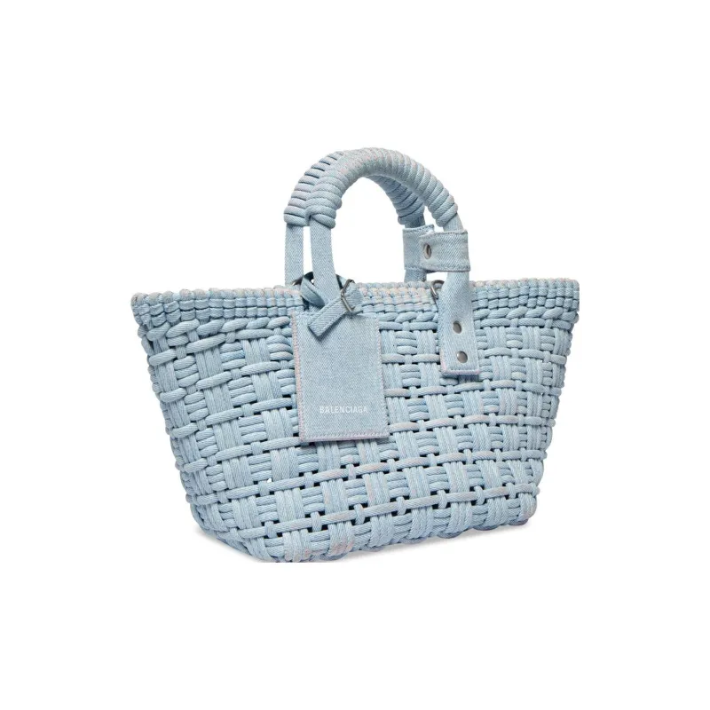 Balenciaga BISTRO Lambskin Handbag Regular Women's Light Blue-1