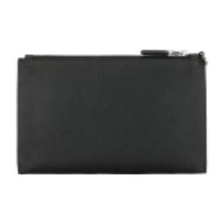 PRADA Cow Leather Clutch Small Size Men's Black-7