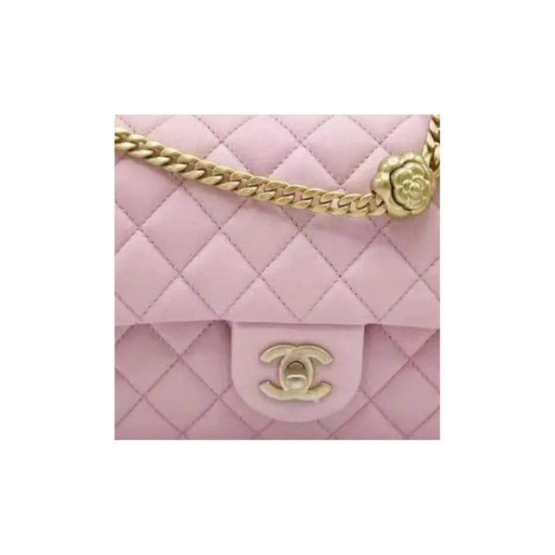 CHANEL Classic Flap CF Sheepskin Shoulder Bag, Crossbody Bag Trumpets Women's Pink-1