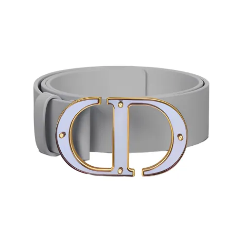 DIOR Leather Belt Women's Gray